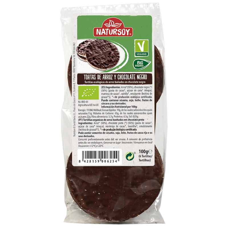 Natursoy-Tortas-Arroz-Con-Chocolate-Negro-Eco-100Gr-Biopharmacia,-Parafarmacia-online