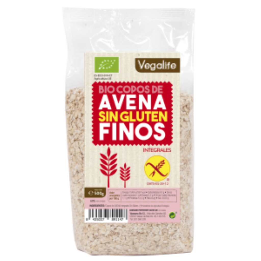 Vegalife-Copos-Avena-Finos-Sin-Gluten-Eco-500Gr-Biopharmacia,-Parafarmacia-online