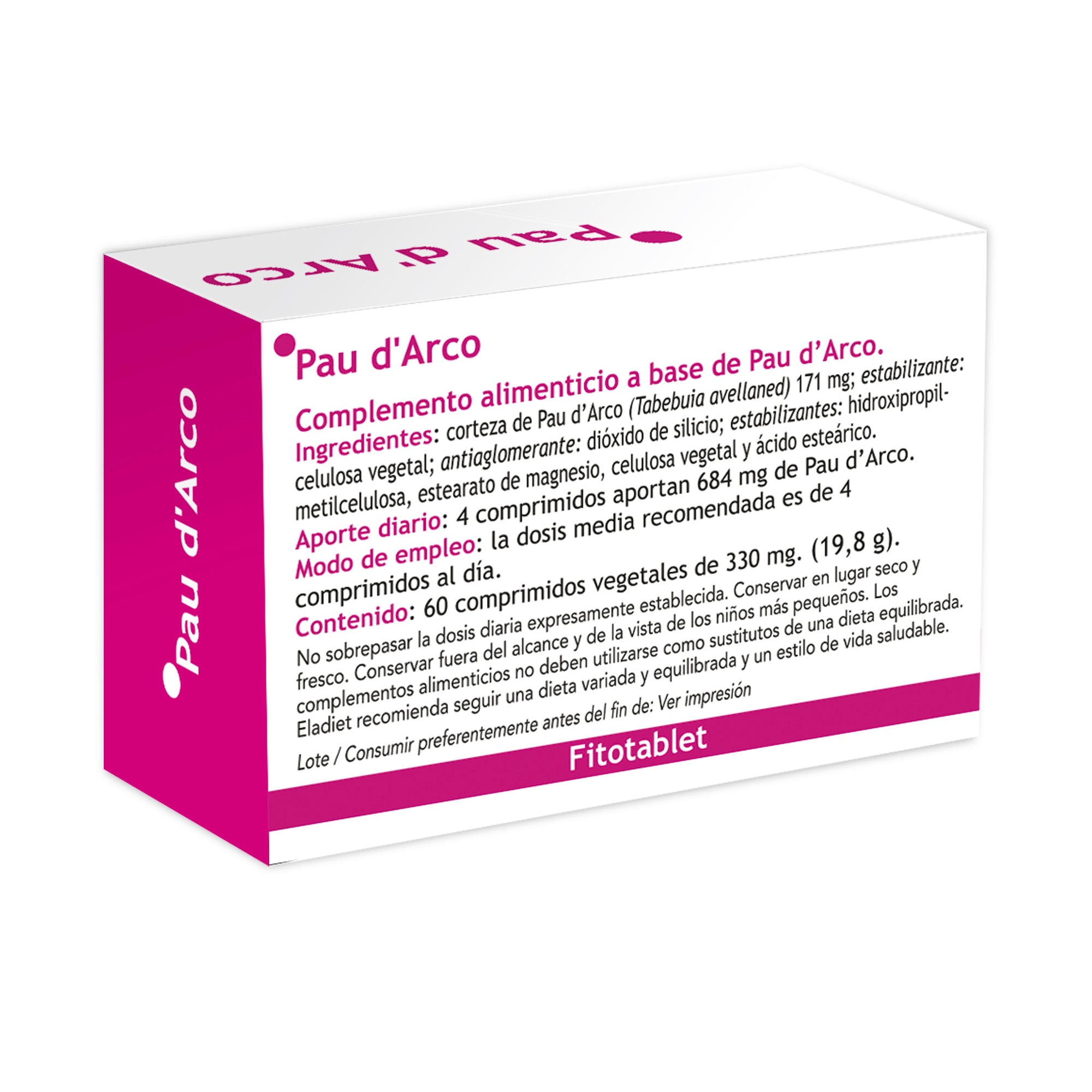 Eladiet - Fitotablet Pau D´Arco 330Mg 60 Comprimidos - Biopharmacia, Parafarmacia online