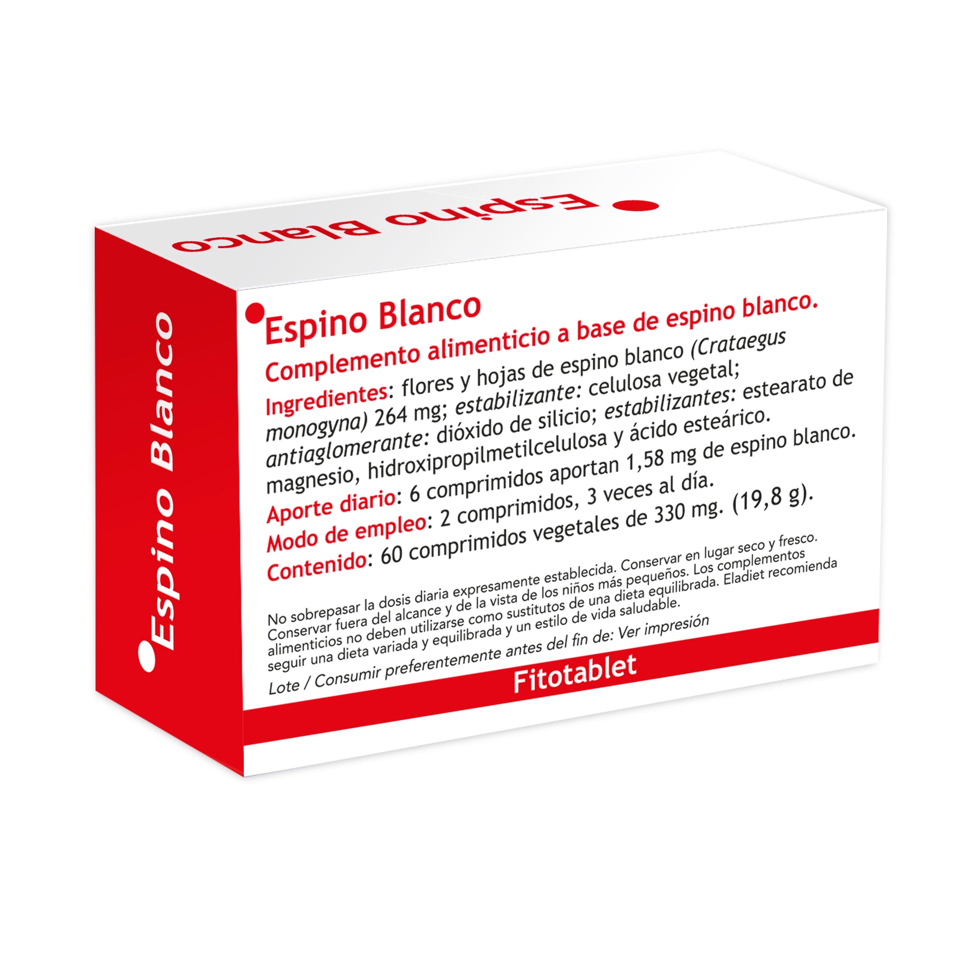 Eladiet - Fitotablet Espino Blanco 330Mg 60 Comprimidos - Biopharmacia, Parafarmacia online