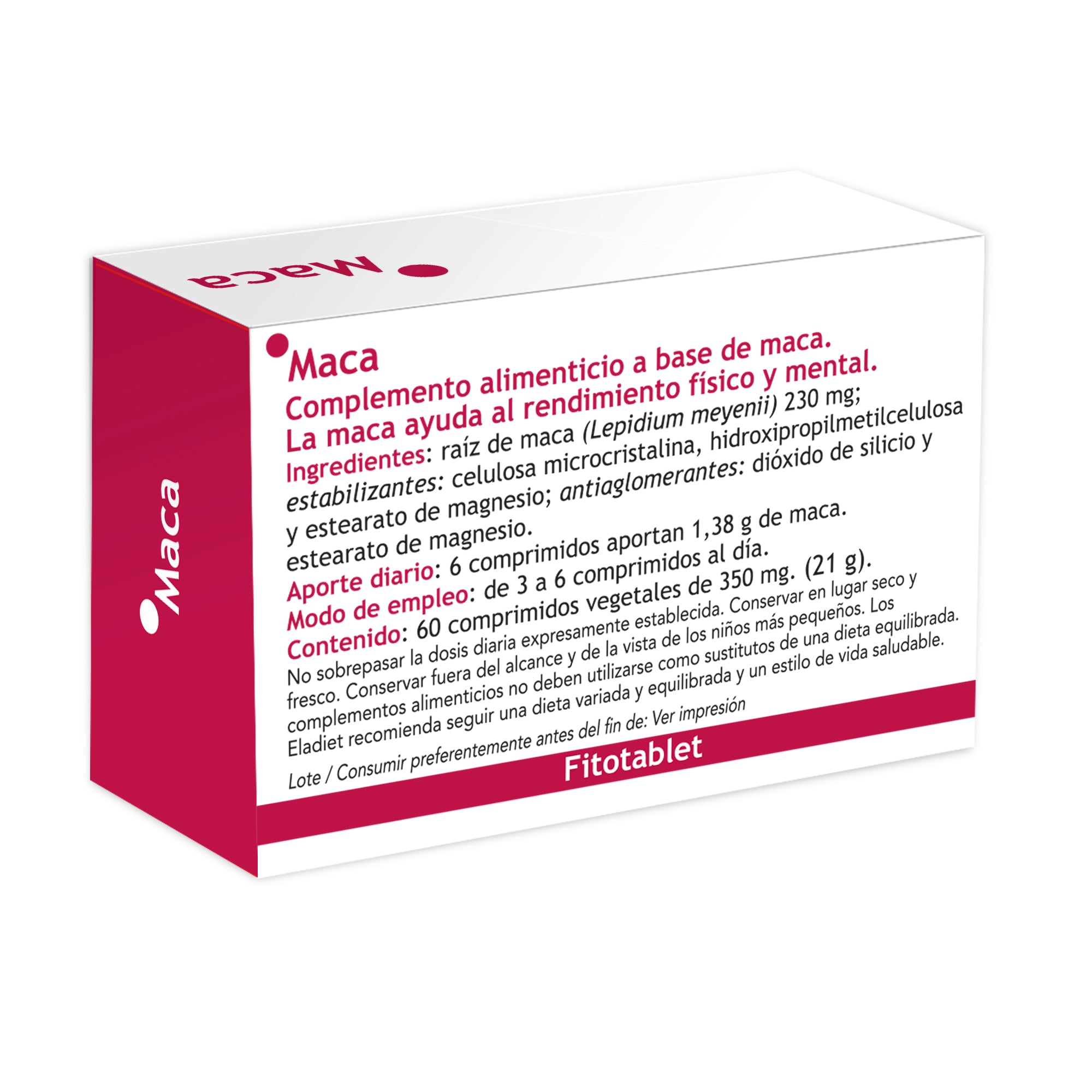 Eladiet - Fitotablet Maca 330Mg 60 Comprimidos - Biopharmacia, Parafarmacia online