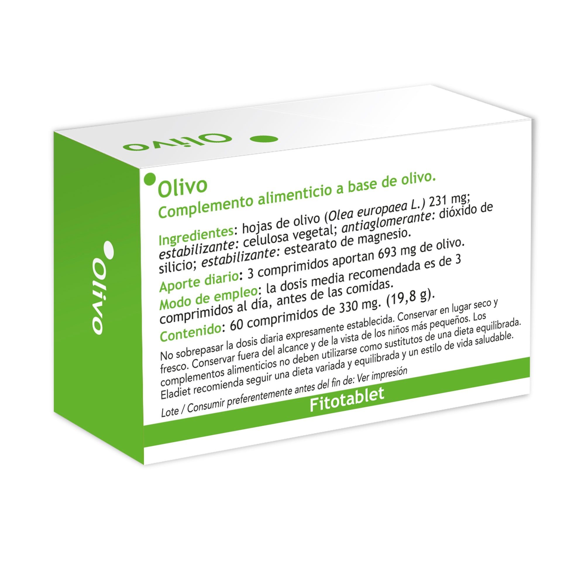 Eladiet - Fitotablet Olivo 330Mg 60 Comprimidos - Biopharmacia, Parafarmacia online