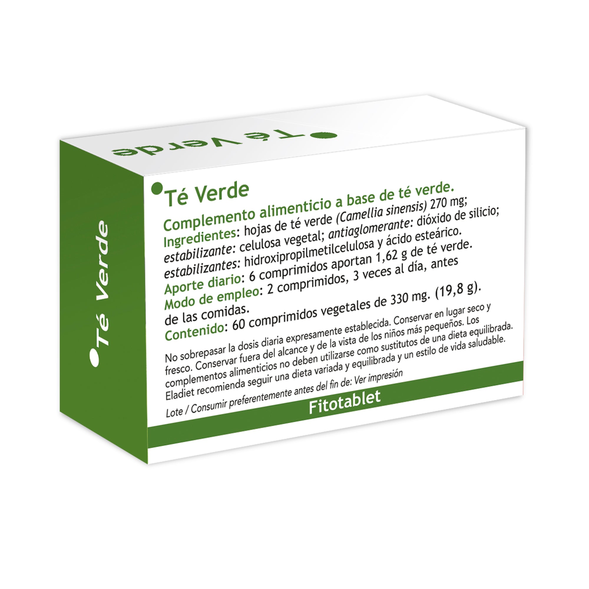 Eladiet - Fitotablet Te Verde 330Mg 60 Comprimidos - Biopharmacia, Parafarmacia online