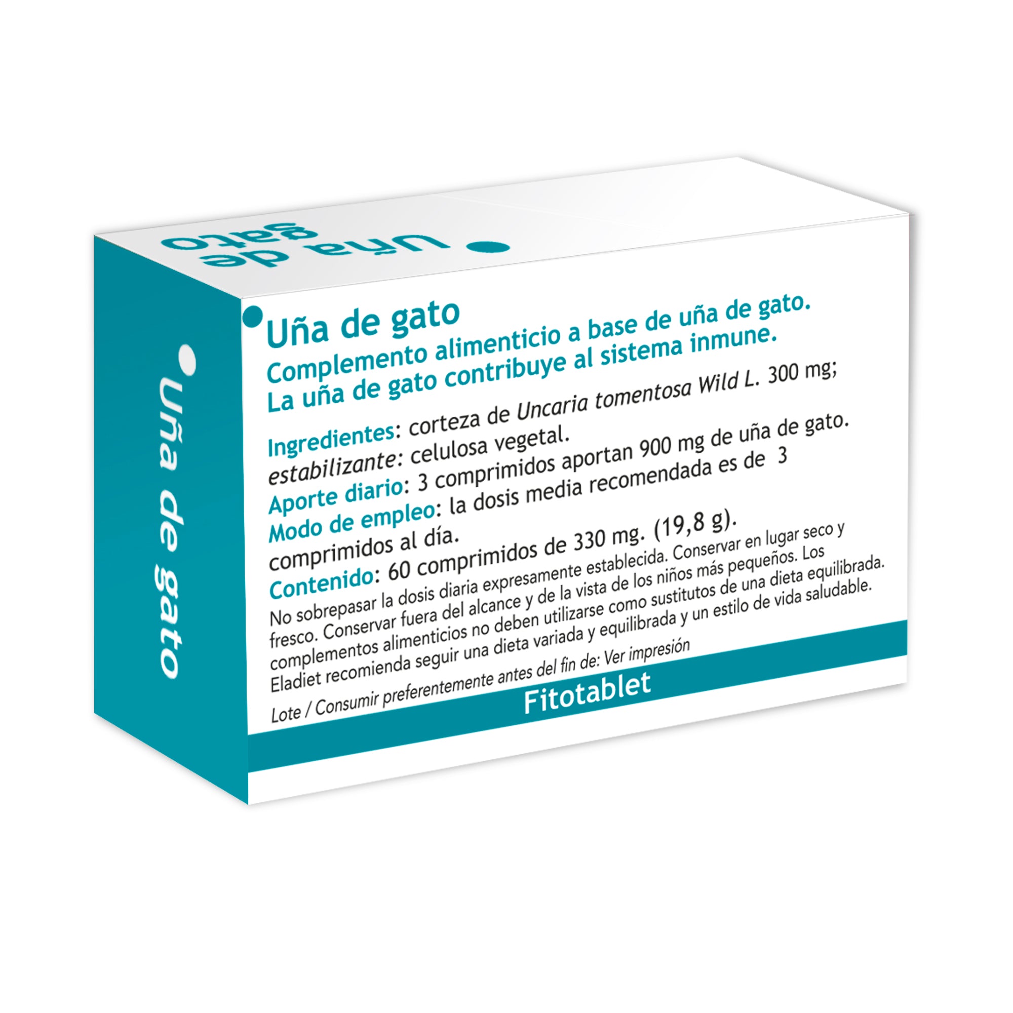 Eladiet - Fitotablet Uña Gato 330Mg 60 Comprimidos - Biopharmacia, Parafarmacia online