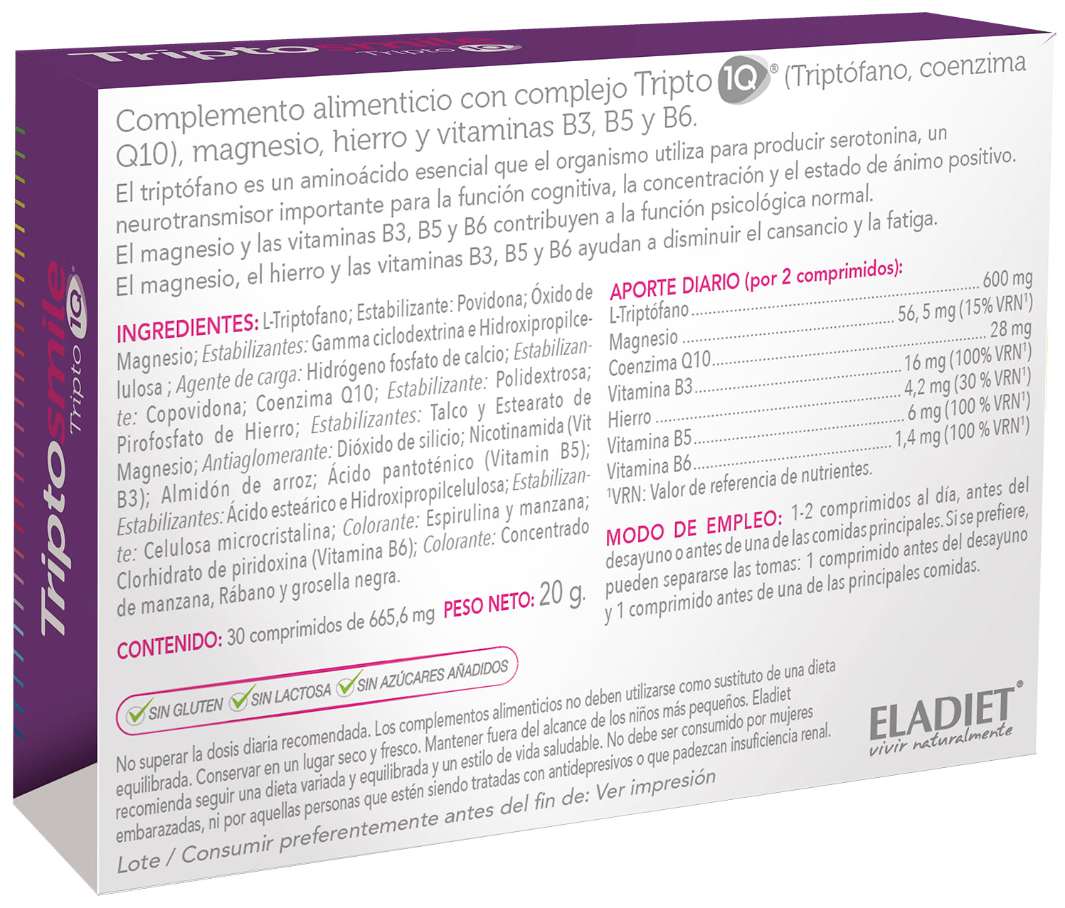 Eladiet - Triptosmile 30 Comprimidos