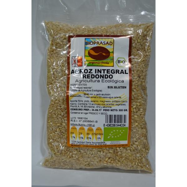 Bioprasad - Arroz Integral Redondo Bio 500 Gramos - Sin Gluten Sin Lactosa - Procedente De Agricultura Ecológica - Biopharmacia, Parafarmacia online