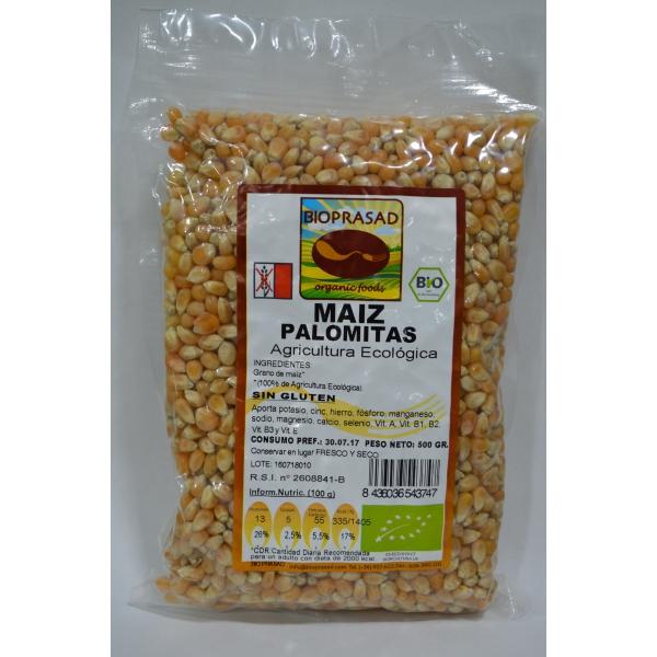 Bioprasad - Maiz Palomitas Bio 500 Gramos - Sin Gluten Sin Lactosa - Procedente De Agricultura Ecológica - Biopharmacia, Parafarmacia online