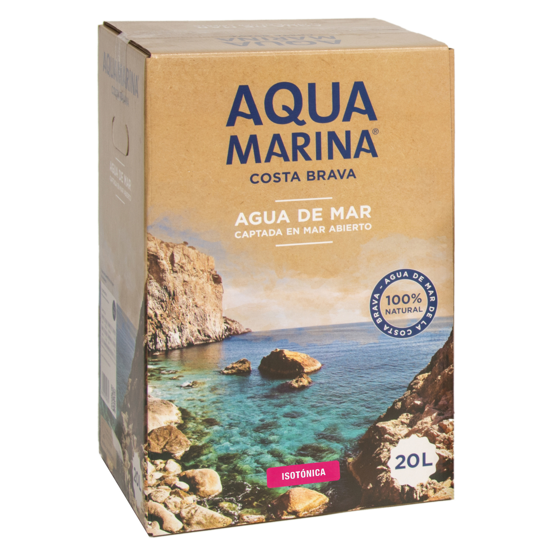 AQUAMARINA Costa Brava. Agua marina Isotónica 20 Litros Bag In Box. Microfiltrada, sin aditivos. Aporta 75 minerales y oligoelementos.