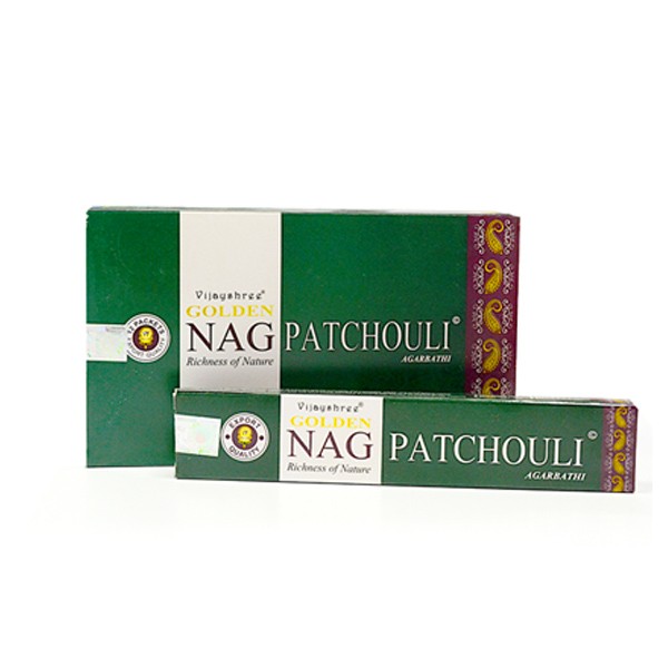 Incienso-Golden-Nag-Patchouli-15-Grs-Pack-12-Unidades-Biopharmacia,-Parafarmacia-online