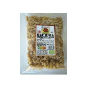 Bioprasad - Espiral Amaranto-Teff-Quinoa Bio Sin Gluten 250 gramos - Sin Gluten Sin Lactosa - Procedente de Agricultura Ecológica