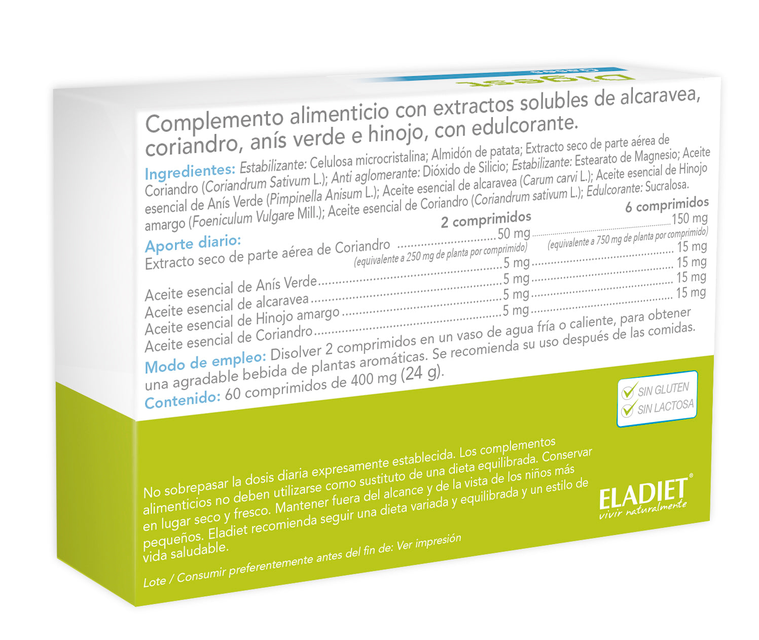 Eladiet - Digest Gases 60 Comprimidos - Biopharmacia, Parafarmacia online