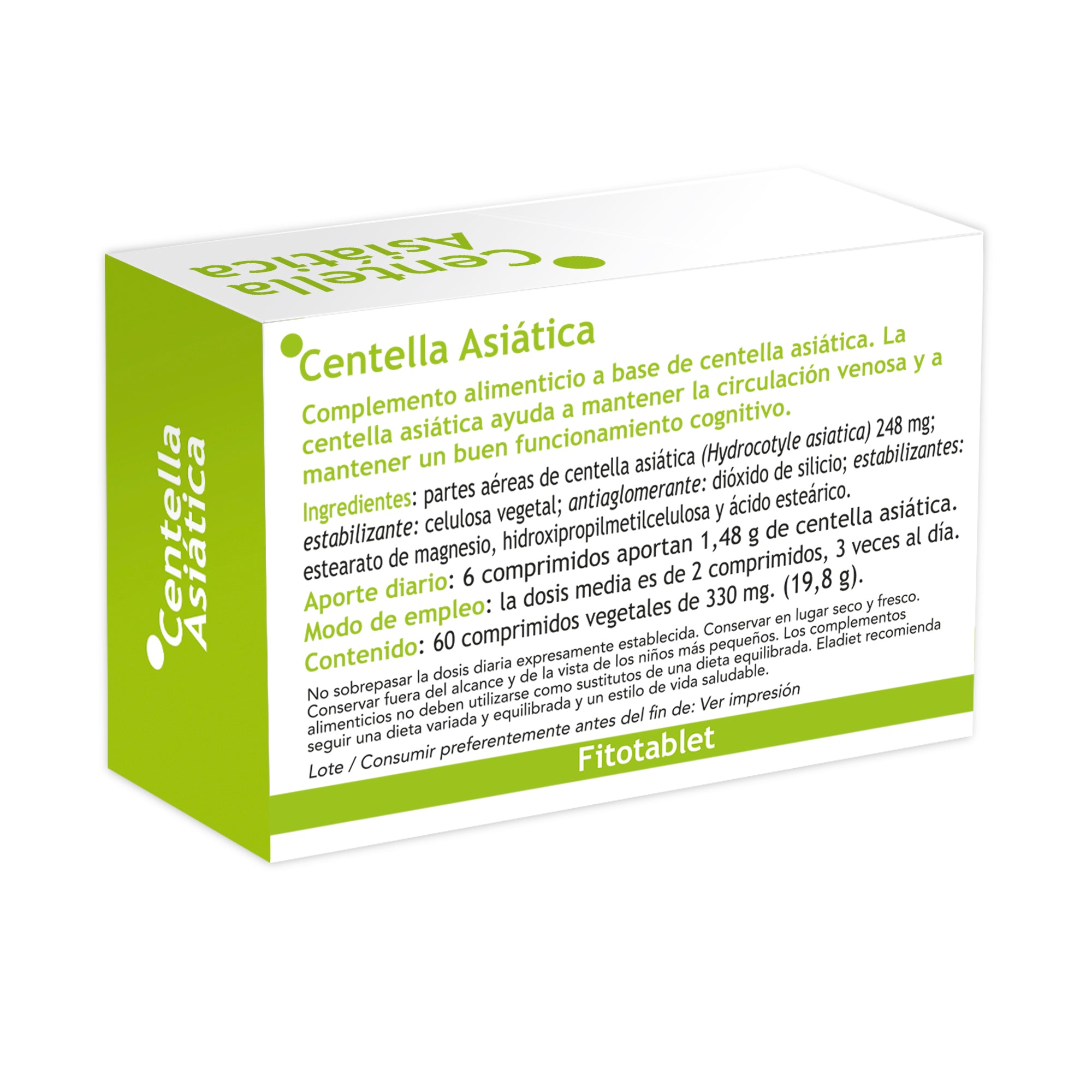 Eladiet - Fitotablet Centella 330Mg 60 Comprimidos - Biopharmacia, Parafarmacia online