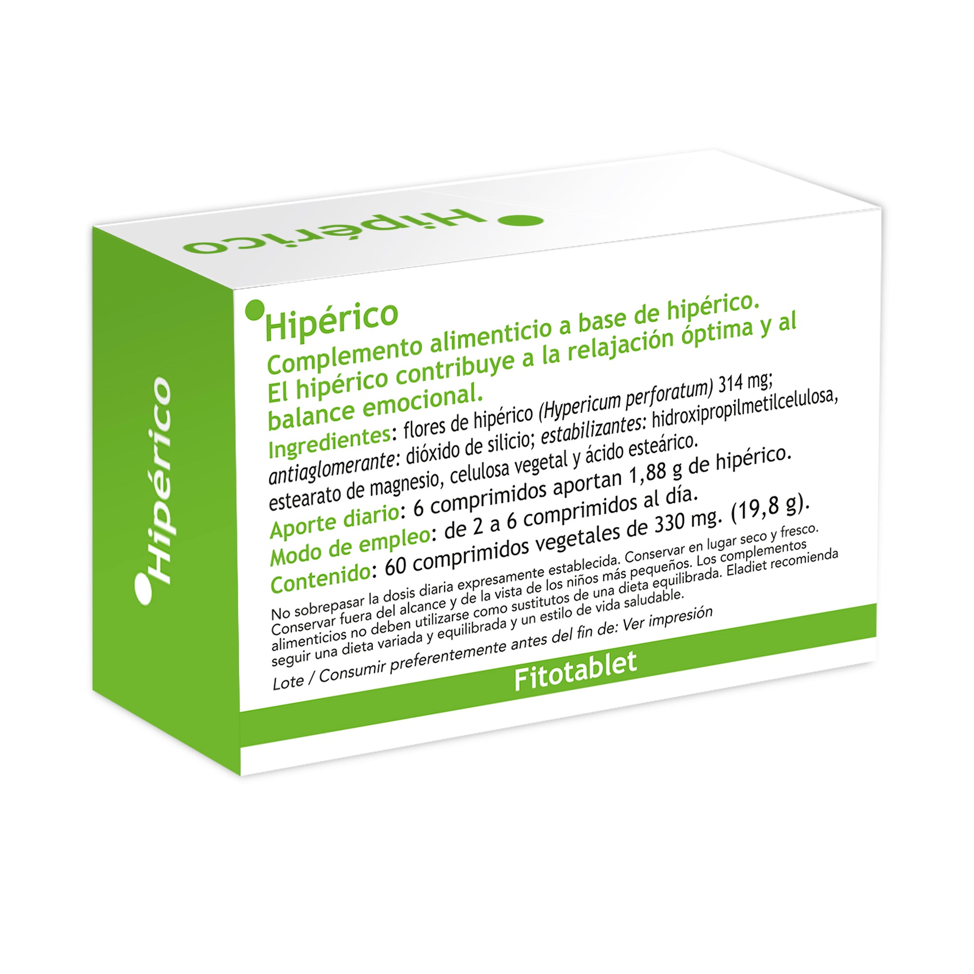 Eladiet - Fitotablet Hipericon 330Mg 60 Comprimidos - Biopharmacia, Parafarmacia online