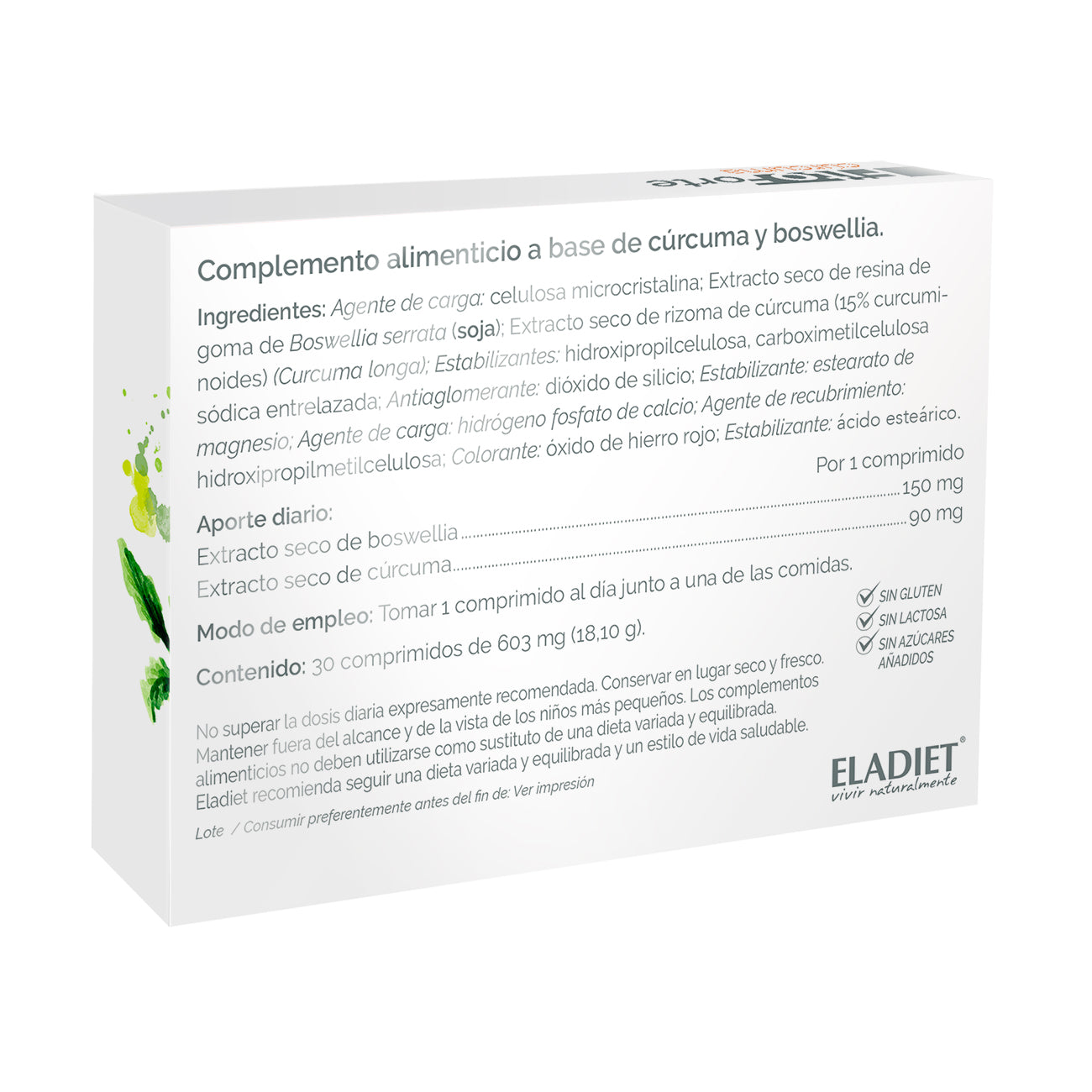 Eladiet - Fitoforte Curcuma 30 Comprimidos - Biopharmacia, Parafarmacia online
