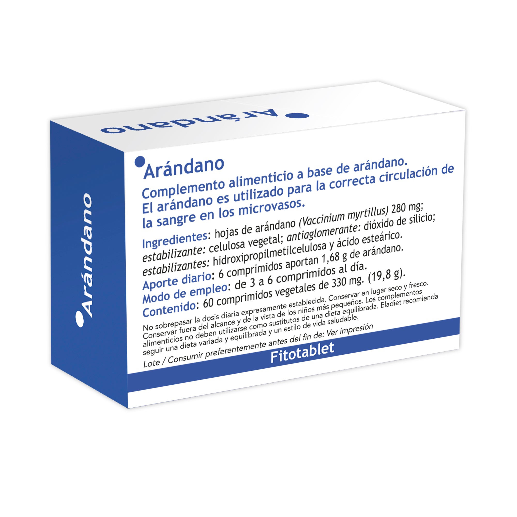 Eladiet - Fitotablet Arandano 330Mg 60 Comprimidos - Biopharmacia, Parafarmacia online