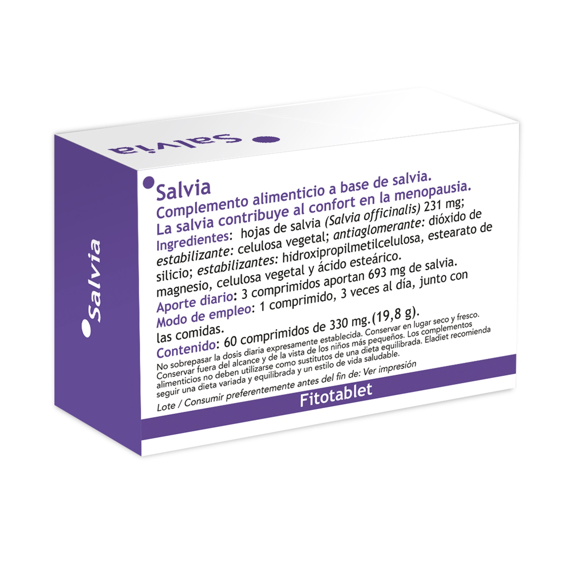 Eladiet - Fitotablet Salvia 330Mg 60 Comprimidos - Biopharmacia, Parafarmacia online