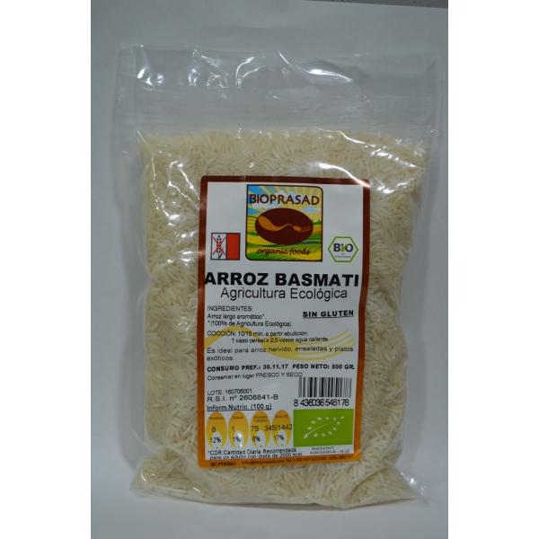 Bioprasad - Arroz Basmati Blanco Bio 500 Gramos - Sin Gluten Sin Lactosa - Procedente De Agricultura Ecológica - Biopharmacia, Parafarmacia online