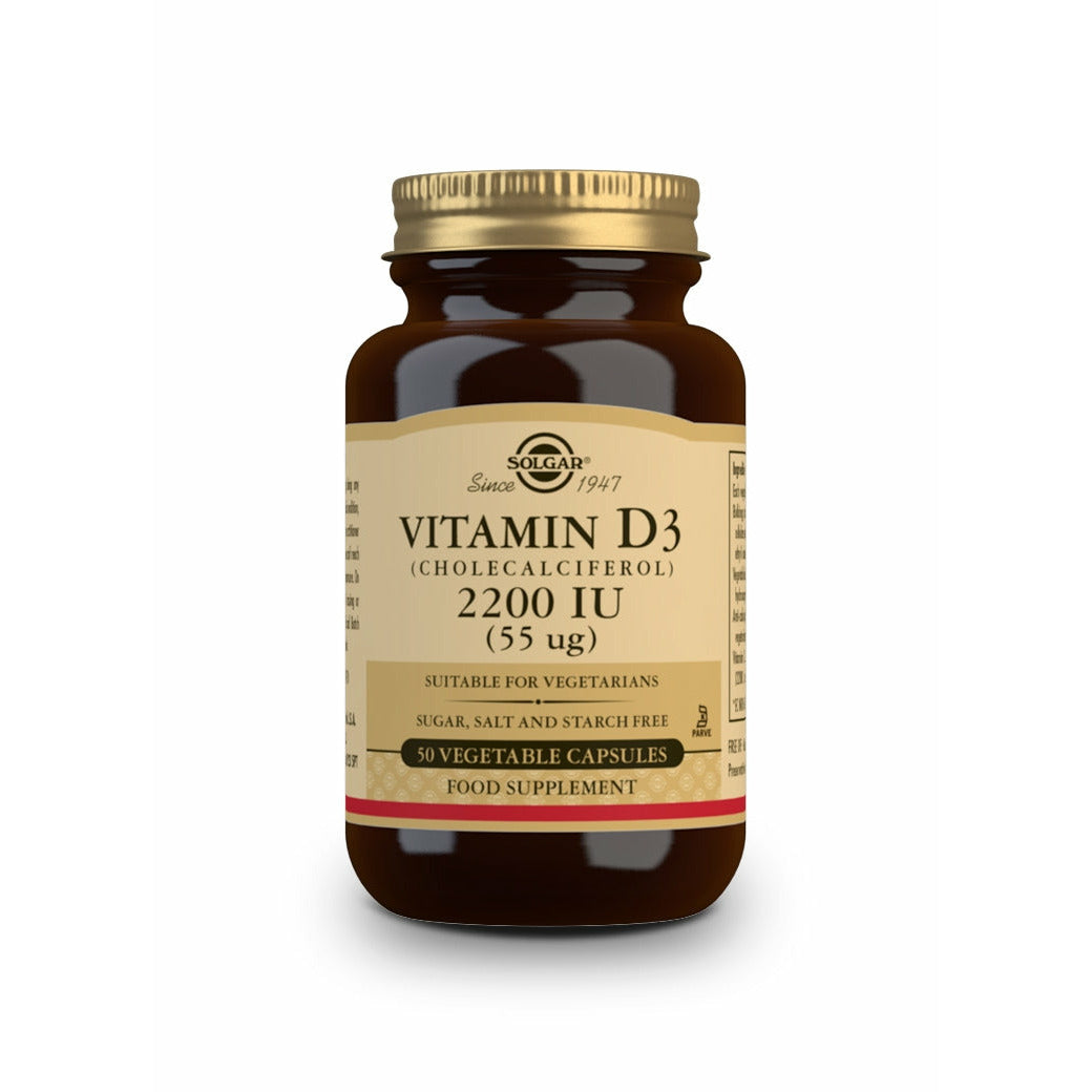 Solgar-Vitamina-D3-2200-Ui-(55-Mcg.)-50-Cáspsulas-Vegetales-Biopharmacia,-Parafarmacia-online