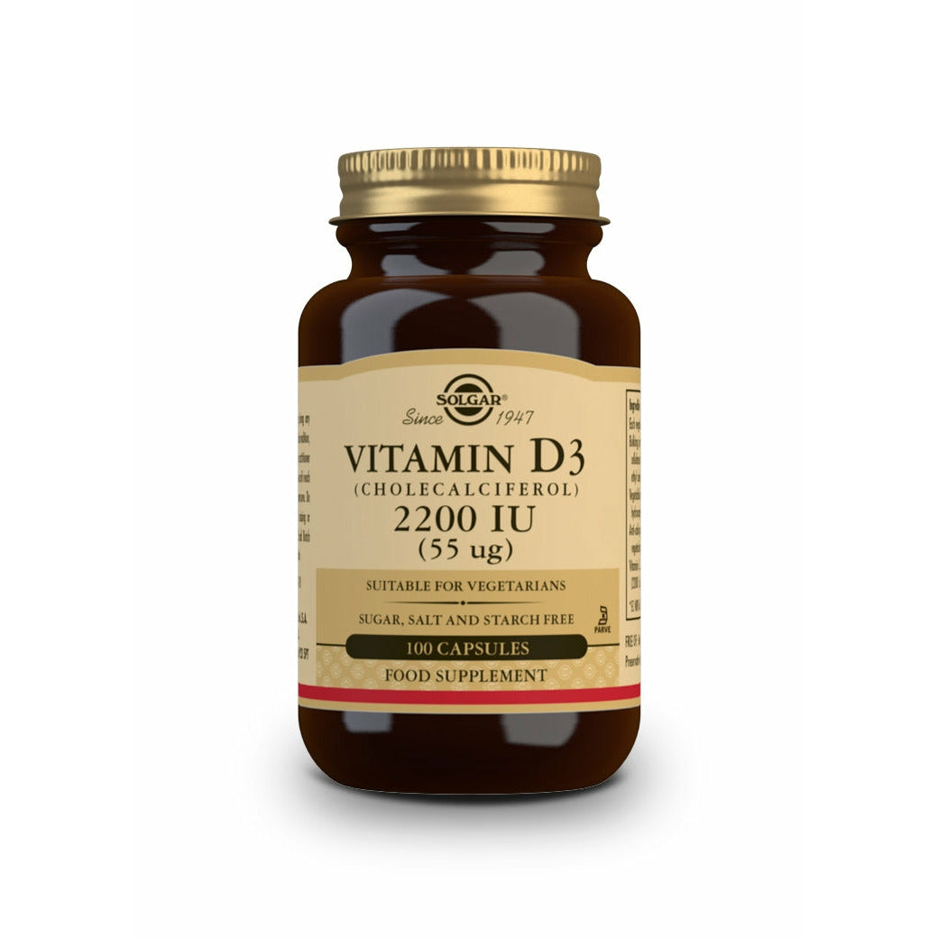 Solgar-Vitamina-D3-2200-Ui-(55-Mcg.)-100-Cáspsulas-Vegetales-Biopharmacia,-Parafarmacia-online