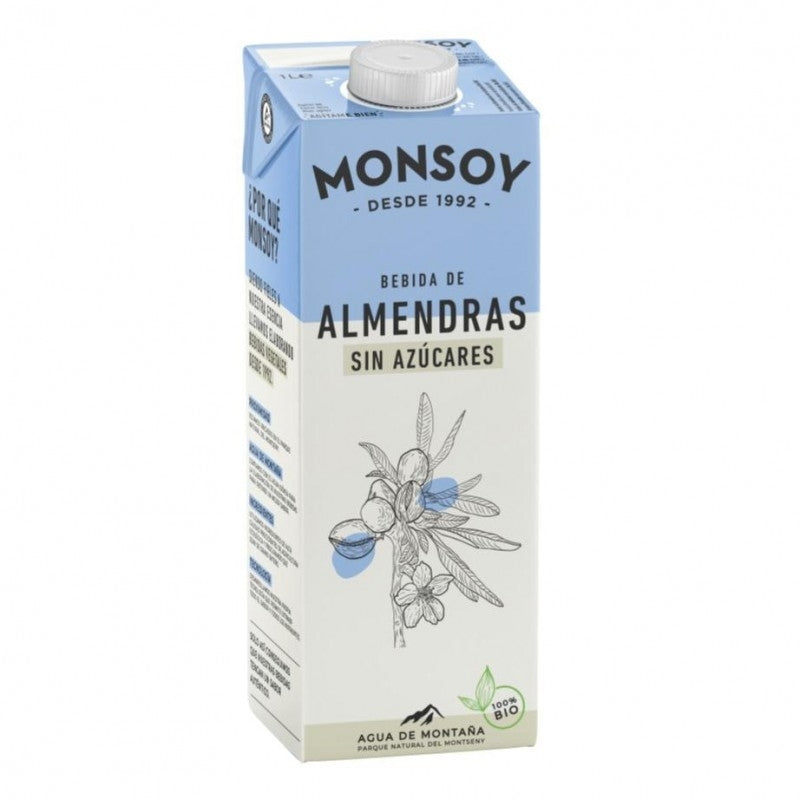 Pack Ahorro De 6 Litros - Monsoy Almendra Sin Azucar Eco 1L.
