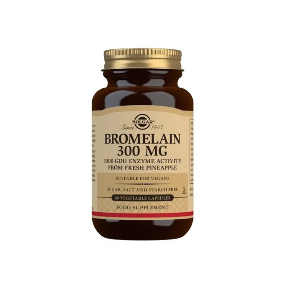 Solgar-Bromelain-300-Mg-60-Cáspsulas-Vegetales-Biopharmacia,-Parafarmacia-online